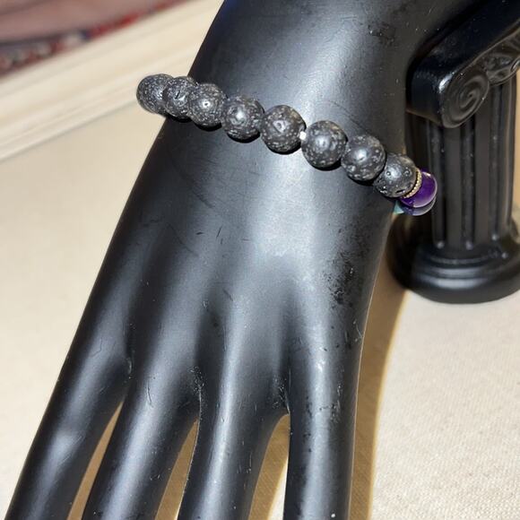 Shakra multi colored beads with porous lava rocks - NWOT - Picture 2 of 3